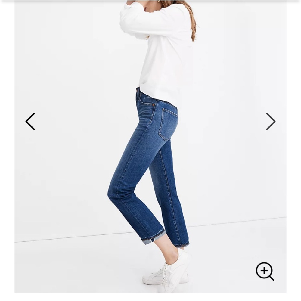 Madewell jeans, straight fit high rise